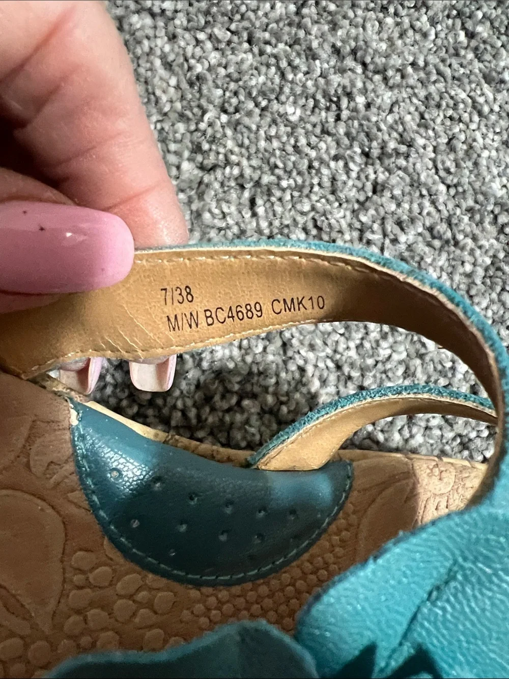 b.o.c. Teal Floral Slip-On Sandals for Women - Picture 2 of 5
